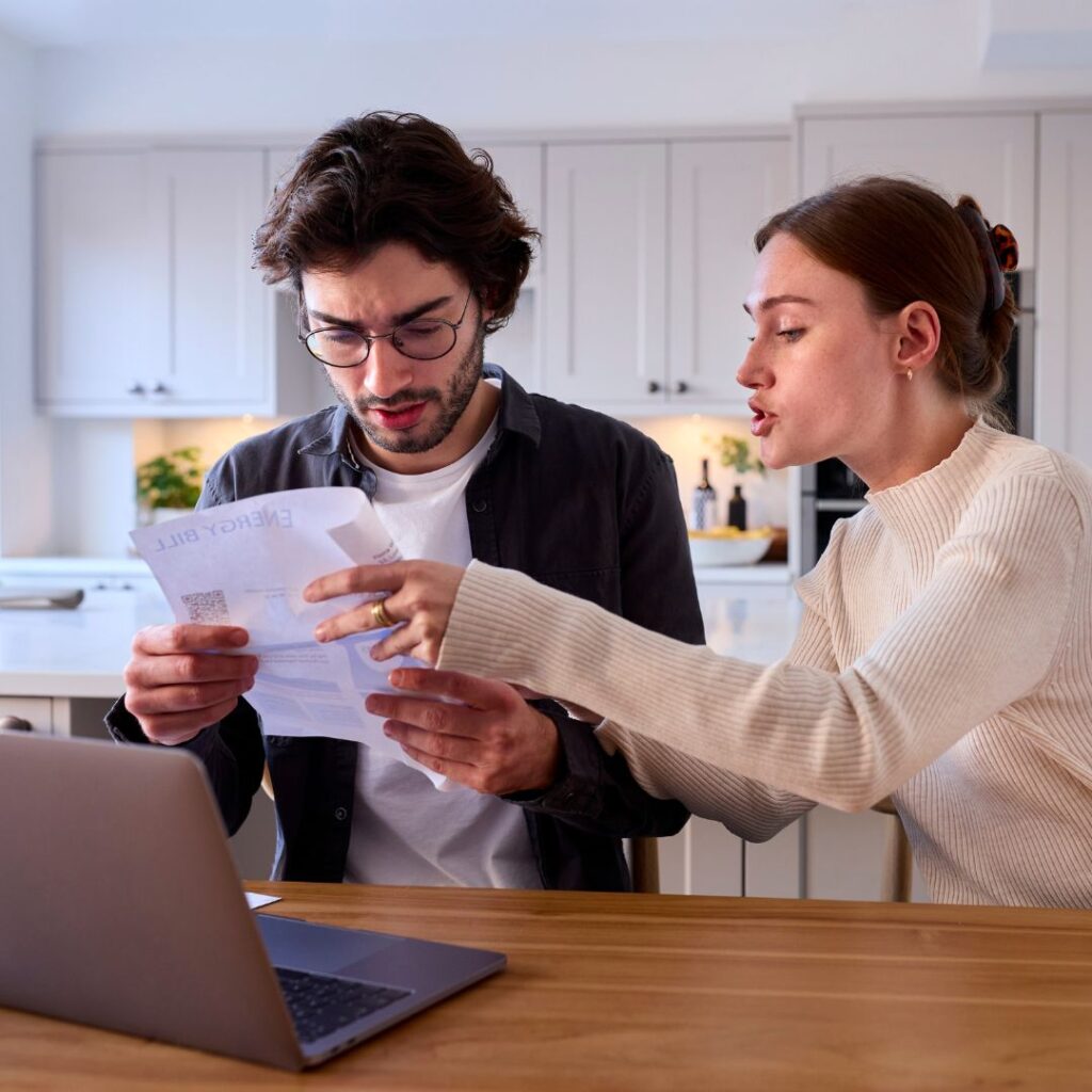 couple looking at energy bill