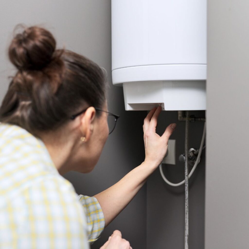 looking at a hot water heater