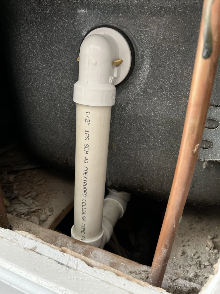 New tub waste and overflow assembly installed by Conner Plumbing